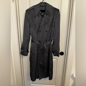 STAFFORD Dark Grey Double Breasted Trench Coat / Long Jacket - Men’s 40 Regular